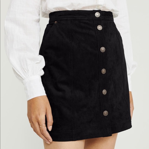 A&F Black Faux Suede Skirt - Picture 2 of 7